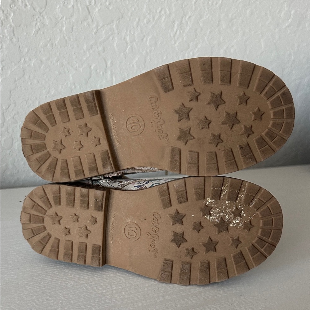 Cat & Jack Brand Floral Cream Kids Boots - Picture 2 of 7